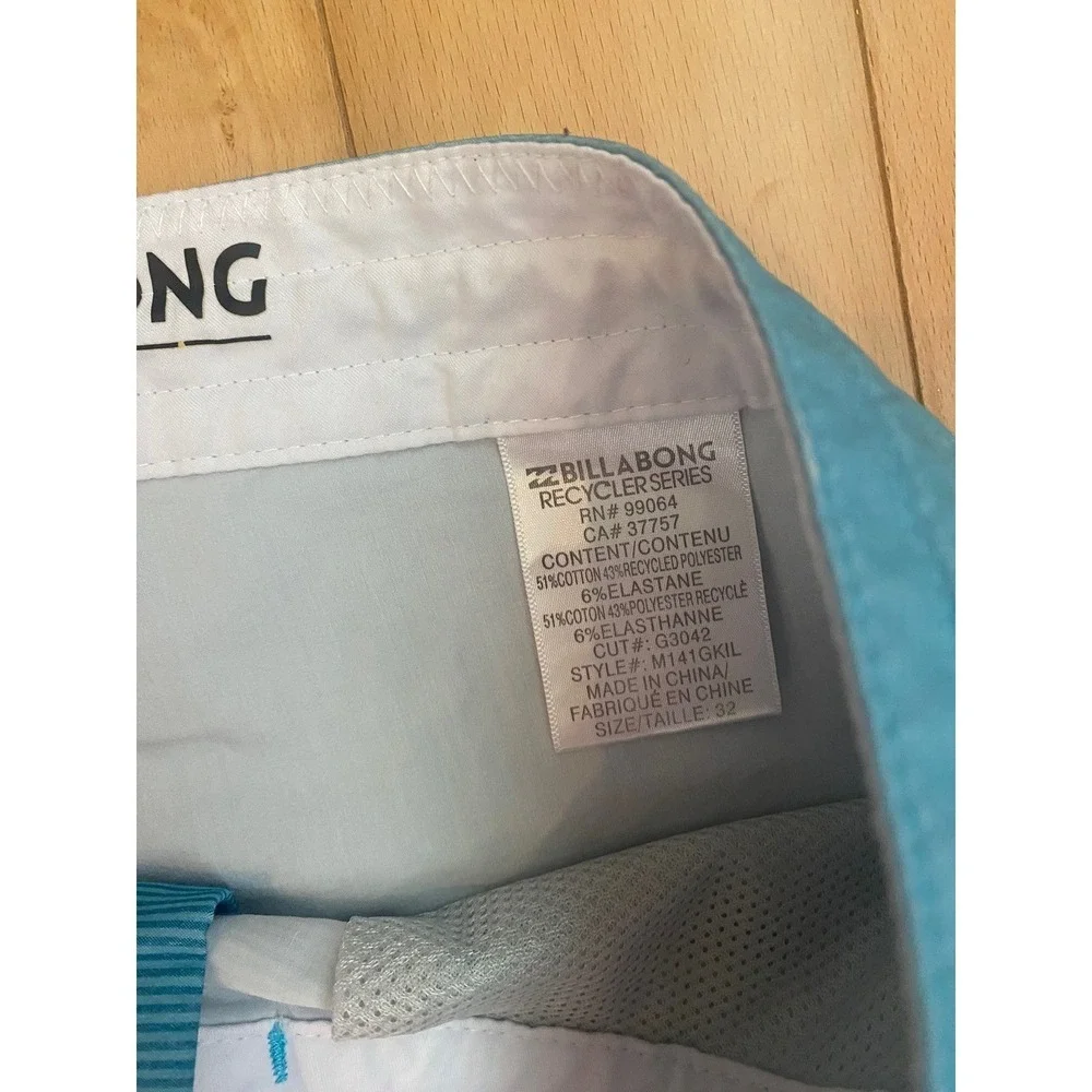 Billabong Board Shorts Mens 32 Blue Lo Tides Striped‎ Recycler Swim Trunks